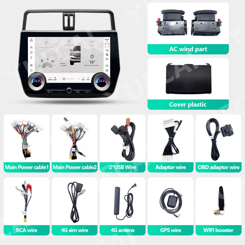 Qualcomm 665 Car Android Navigation Android 13 Head Unit For Toyota Prado 10-22