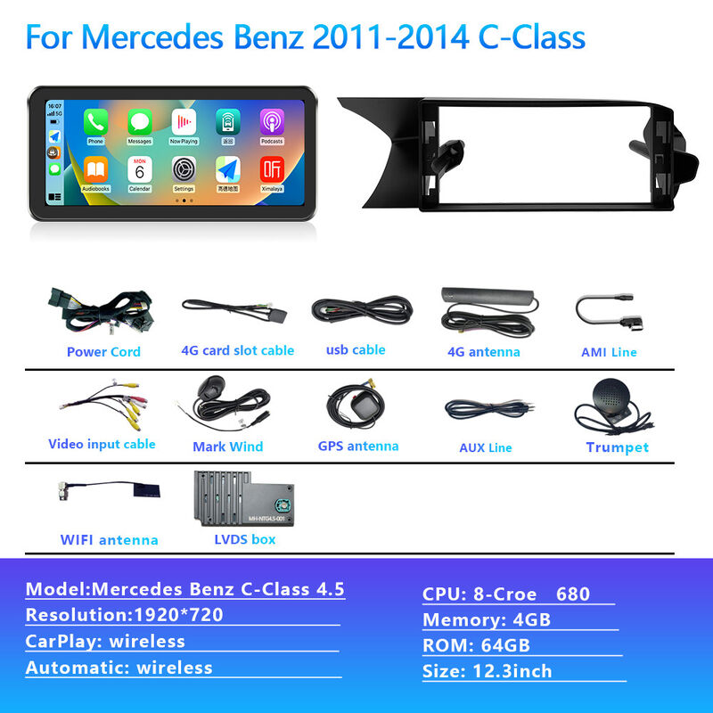 Qualcomm 8 Core Cars Head Unit 12.3 Inch Navigation Universal Car Multimedia System