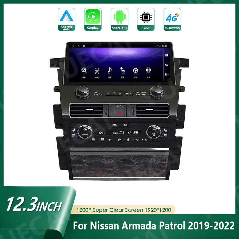 Yuecai 12.3inch Large Dvd Player Built In DSP Carplay 4G BT5.0 AHD For Nissan Patrol Modification Y62 2022 Amanda