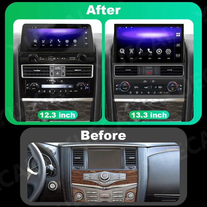 Yuecai 12.3inch Large Dvd Player Built In DSP Carplay 4G BT5.0 AHD For Nissan Patrol Modification Y62 2022 Amanda