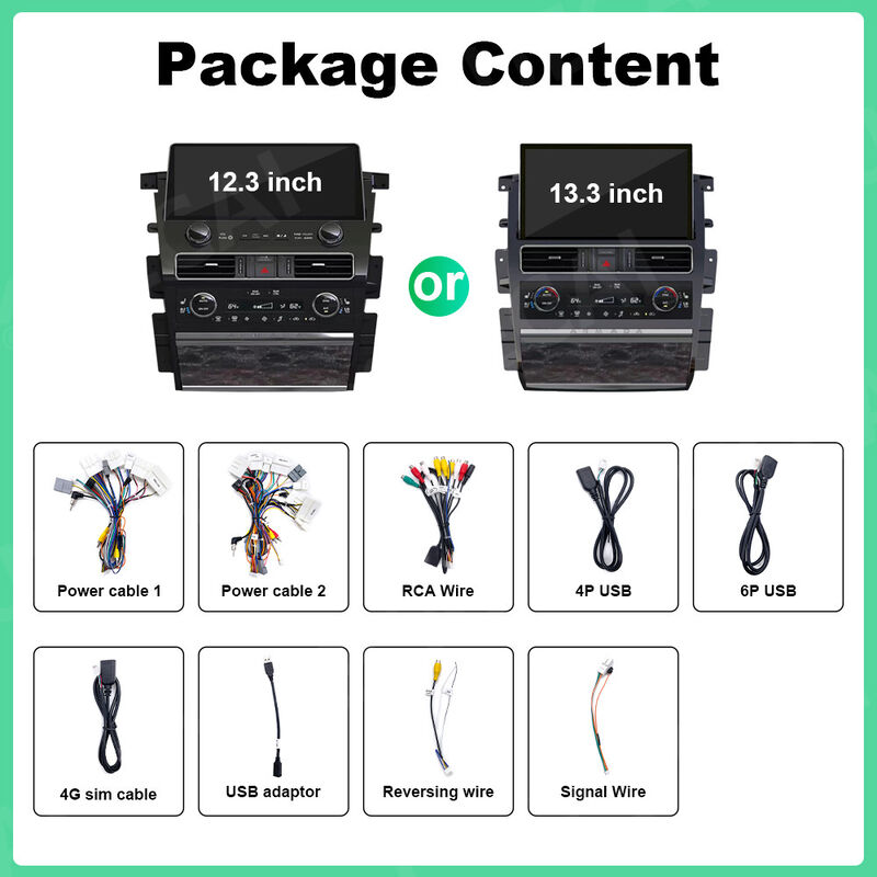 Yuecai 12.3inch Large Dvd Player Built In DSP Carplay 4G BT5.0 AHD For Nissan Patrol Modification Y62 2022 Amanda