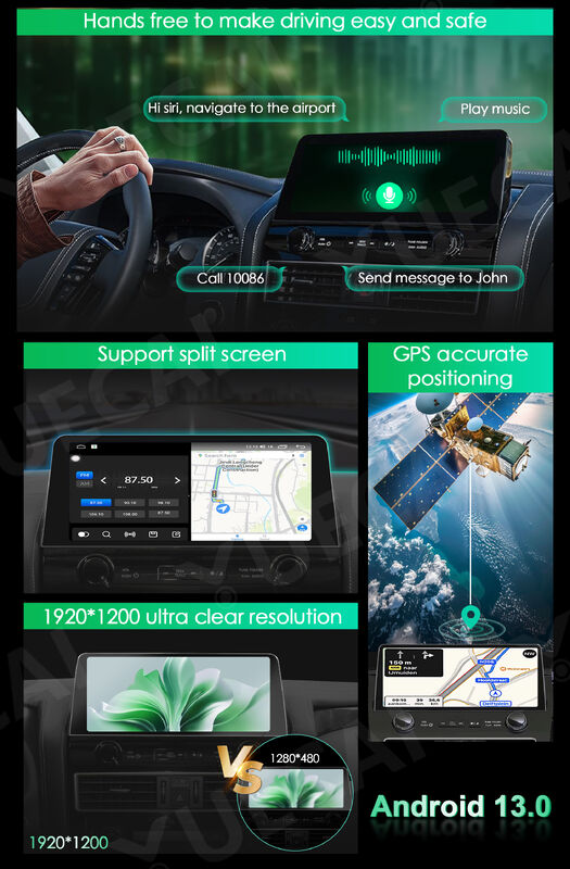 13.3inch Auto Android radio Built in DSP 360 Carplay 4G for Y62 2017 Nissan Patrol Amanda