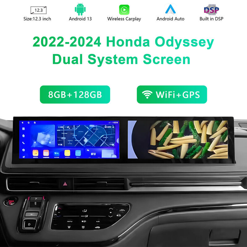 12.3'' Honda 22-24 Odyssey Modified Car Navigation Co-pilot Entertainment Display Dual Screen