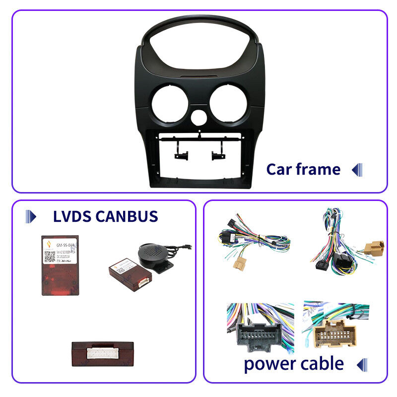Universal 9 Inch Car Android DVD Player Frame Navigation Panel for CHEVROLET Spark Matiz 10-17 with Wiring Harness