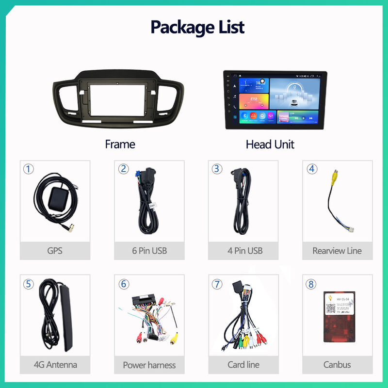 QLED Car Android Head Unit Iron Gray Auto Car DVD Player 10 Inch For KIA SORENTO 2015 - 2019