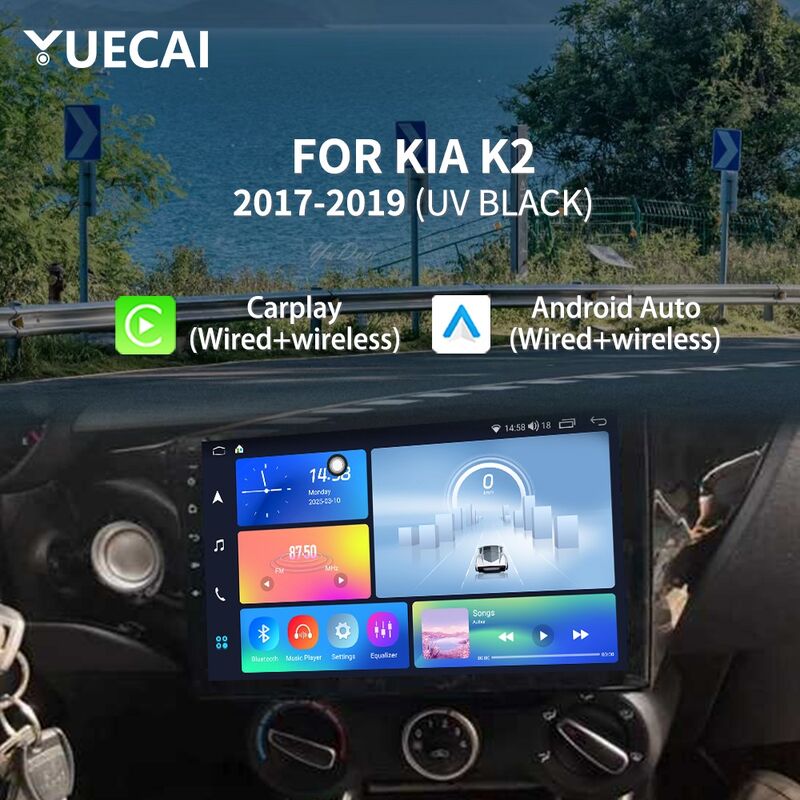 Black Car Android Head Unit 10 Inch Automotive Head Unit For KIA K2 Cars