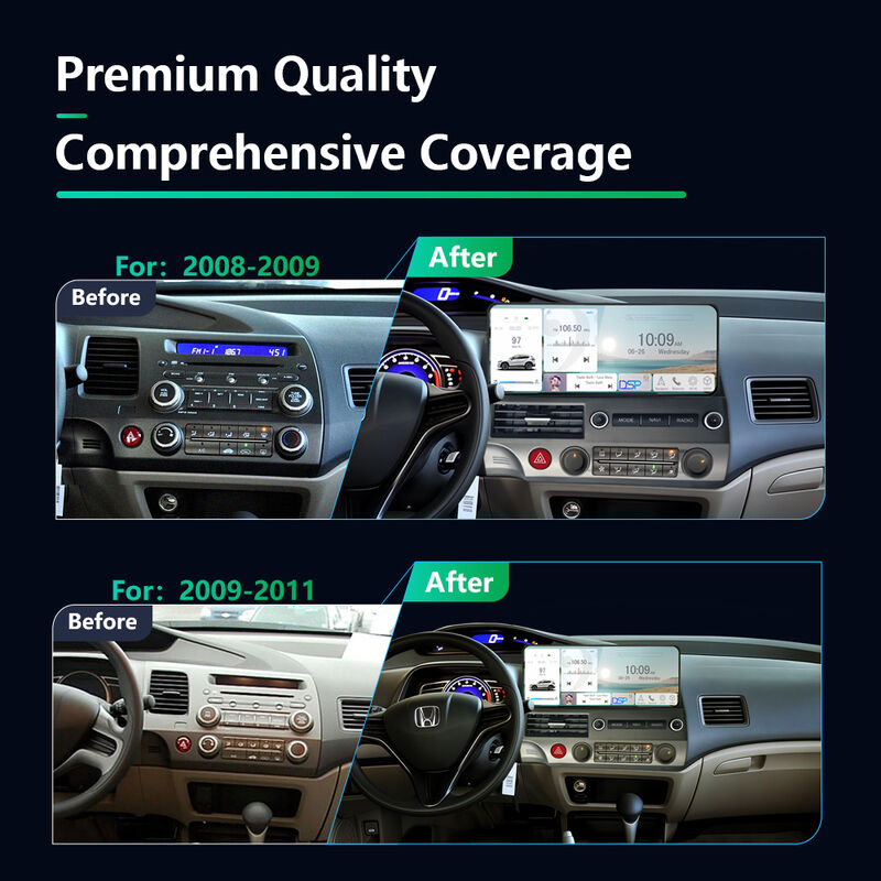Multimedia Car Android Head Unit 12.3 Inch Car Radio DVD Player For Honda Civic 2008 - 2011 Dashboard Screen