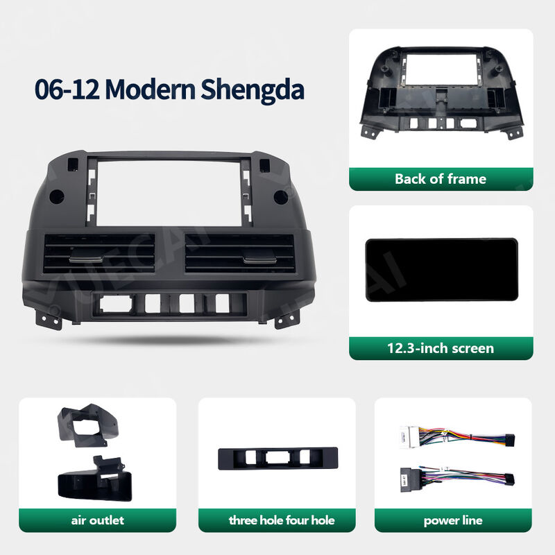 Quad Core Car Android Head Unit Touch Screen Car Dashboard Stereo 12.3 Inch For Hyundai Shengda 2006 - 2012