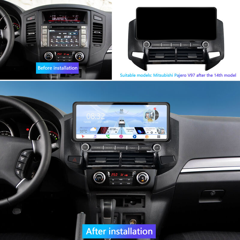 Touch Screen Android Car Head Unit Quad Core Universal Car DVD Player 12.3 Inch For Mitsubishi Pajero V97