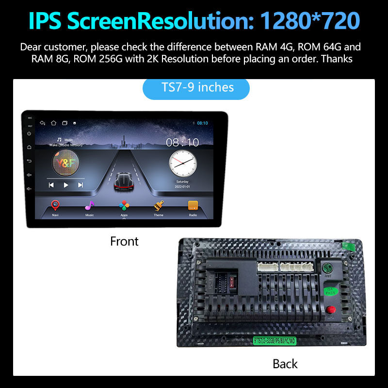 9 pulgadas IPS Display Car Stereo 1280 * 720 Android Car DVD Player Portable para el Benz