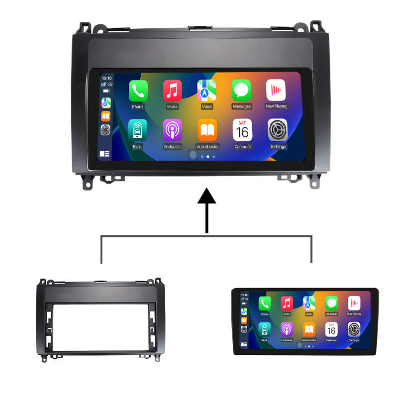 Black Car Fascia Panel 12.3 Inch BMW Stereo Fascia For Mercedes Benz B200 2004-2012