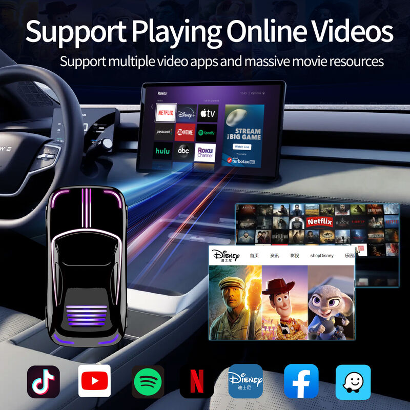 7 Colors Carplay Android Box 5G WIFI BT 5.0 2 In 1 Wireless Car Adapter