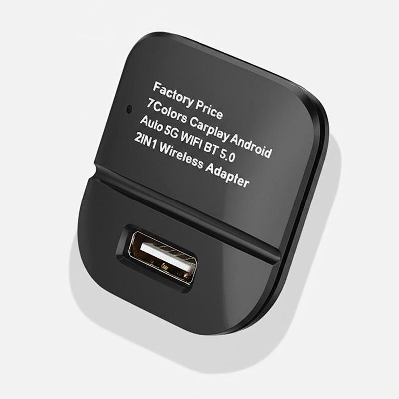 7 Colors Carplay Android Box 5G WIFI BT 5.0 2 In 1 Wireless Car Adapter