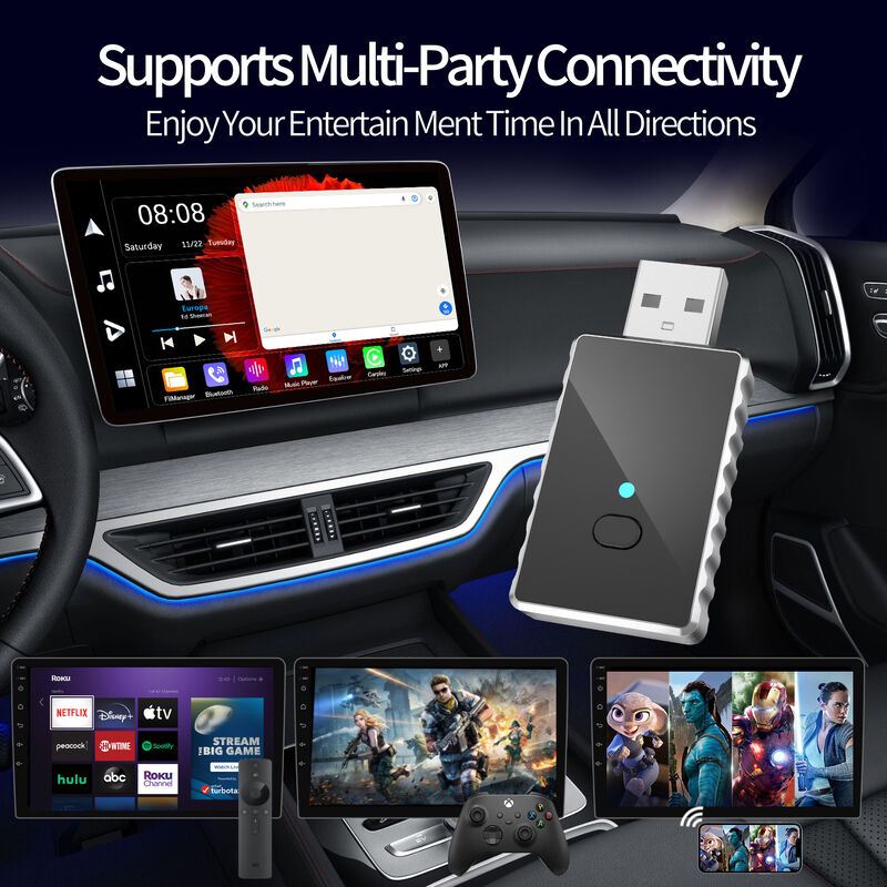 Plug And Play Android Carplay Box Universal Wireless Car Adapter Support Steering Wheel Control