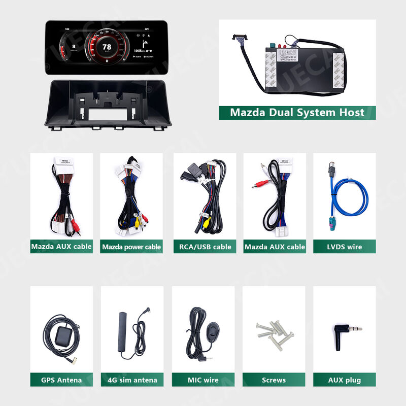 12.3 Inch Mazda Android Head Unit QLED Display Car Android DVD Players 1920*720 For Mazda3