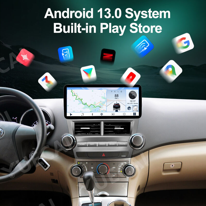 360 Camera Toyota Highlander DVD Player 1920*720 Carplay Android Head Unit 12.3 Inch