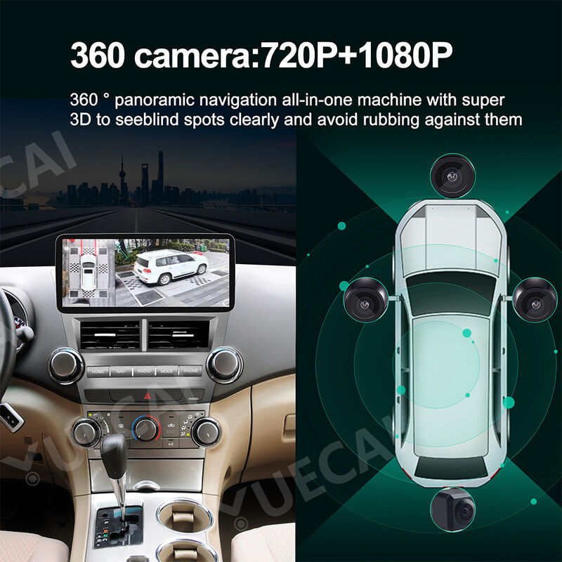 360 Camera Toyota Highlander DVD Player 1920*720 Carplay Android Head Unit 12.3 Inch