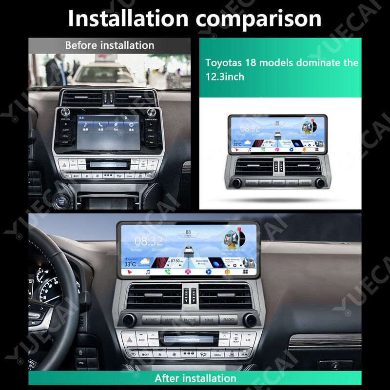 1920*720 Toyota Android Head Unit 4GB / 6GB / 8GB Wireless Carplay Head Unit Panoramic Image Function
