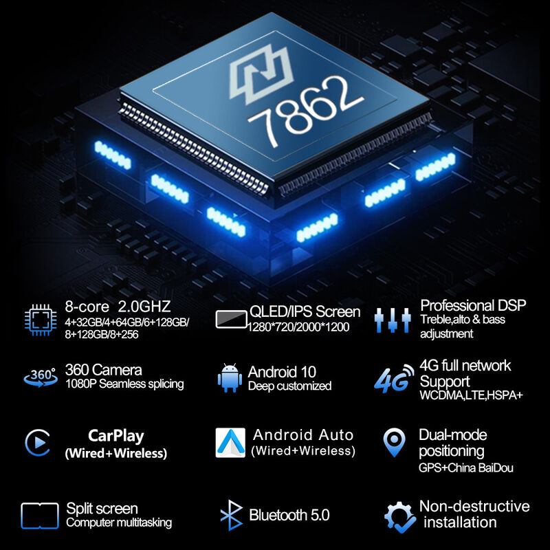 1920*1200 MP5 Car Player 12.9 Inch Android Auto Car Player With Intelligent Carplay And Large Screen