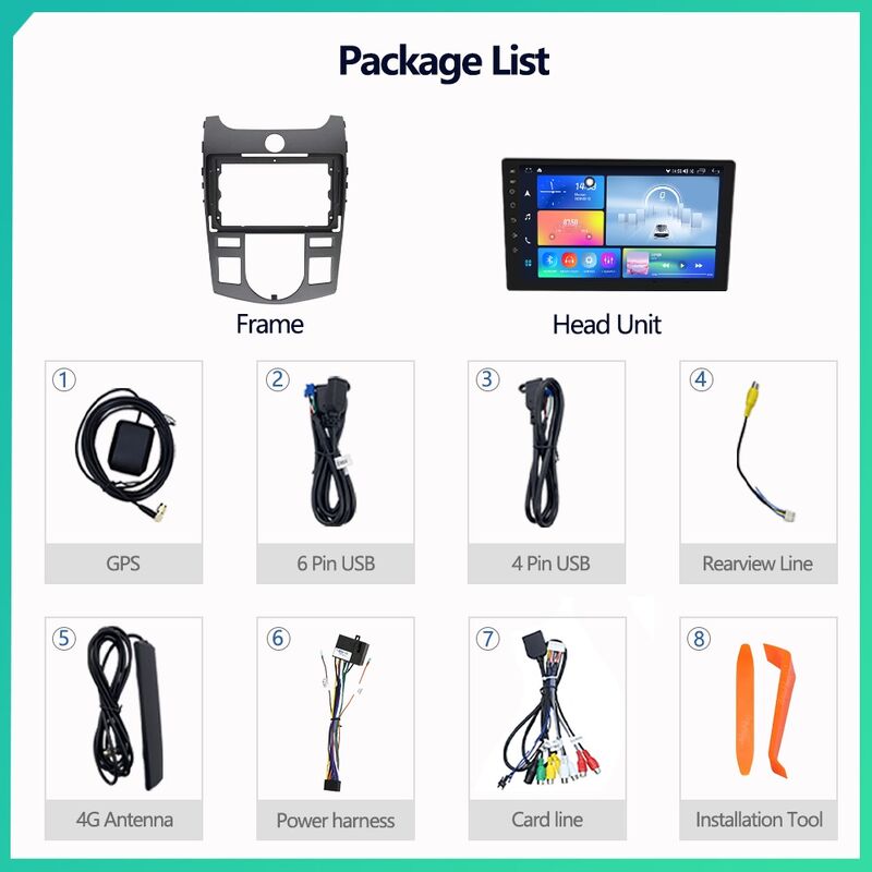 Touch Screen Car Multimedia Player IPS / QLED / 2K WiFi Car DVD Player For KIA FORTE 2009 - 2012